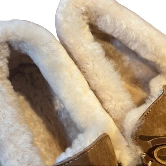 NWT ORVIS Lodge Shearling Amica Moccasin Chestnut Slippers 10 Women